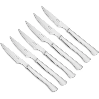Arcos Table Messer - Steakmesser Set 6 Stück (6 Messer) - Monoblock aus einem Stück Edelstahl 110 mm - Farbe Silber