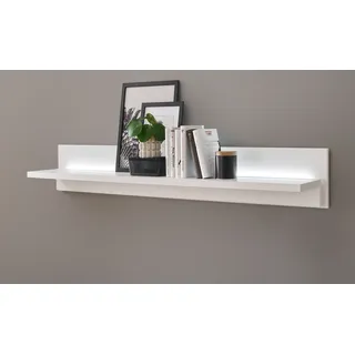 Wandboard "Bellport" weiß matt Wandregal inkl. LED Beleuchtung 150 cm - Weiß