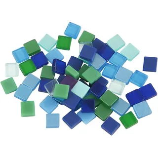 Creativ Company Mini-Mosaik, Größe 5x5 mm, Blau/Grüntöne, 25 grams