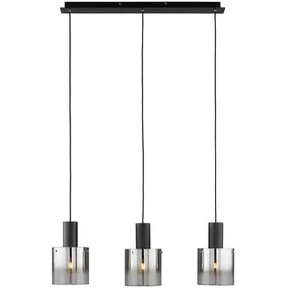 Dieter Knoll Hängeleuchte , Schwarz , Metall, Glas , 20x120x90 cm , Lampen & Leuchten, Leuchtenserien