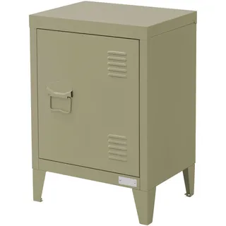 Ml-Design Nachttisch Olive 40x30x58 cm aus Stahl , Olivgrün , Metall , Rechteckig , 40x58x30 cm , Schlafzimmer, Nachtkästchen