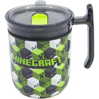 TAZA HARMONY DOBLE PARED CON TAPA 470 ML MINECRAFT ICONICMONO