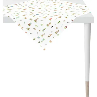 APELT Mitteldecke »6812 HAPPY EASTER, Osterdeko, Ostern« Digitaldruck, modisches Design mit verspielten Häschen im Garten, bunt