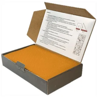 Ubswax Bienenwachsplatten Kerzen Set – 10 farbige Wachsplatten 20x12 cm mit Docht – Kerzen selber Machen DIY – Bastelset aus Bienenwachs für kreative Projekte (Orange)