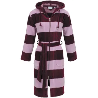 Damenbademantel INSPIRATIONEN "velours" Gr. 48, burgundy, rose quartz, L:105cm, Velours, Hausmäntel, Damenbademantel, Reißverschluss-Kapuze