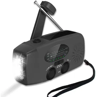 Radio mit Solar- und Kurbelfunktion, 1.000 mAh Akku, 13 x 6 x 5 cm