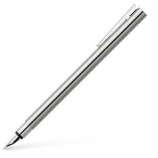 Faber-Castell 342003 - Füller Neo Slim Edelstahl, Federbreite B, silber glänzend