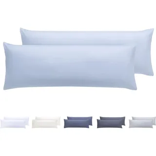 Todocama Kissenbezüge, extra weiche Mikrofaser, hypoallergen, Set mit 2 Kissenbezügen 105X40 cm Hellblau