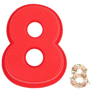 YXHZVON Kuchenform Zahlen Silikon Backform Zahl 8, Groß 3D Number Cake Zahlenbackform, Antihaftige DIY Motivbackformen für Kindergeburtstag, Hochzeit Jubiläum, Geburtstagstorte