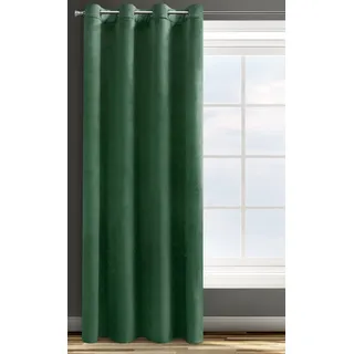Eurofirany Design91 Samtvorhang Ösen Ösenschal Blickdichte Vorhänge Samt Velours 140x250 Samtvorhänge ROSA (DUNKELGRÜN)