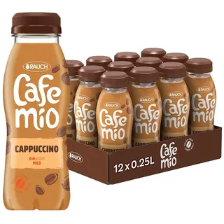 Cafemio Cappuccino | Eiskaffee-Genuss To-Go | Einzigartiger Kaffeegeschmack mit bester Alpenmilch aus Österreich | die Kaffeepause für unterwegs | 12x 250ml PET