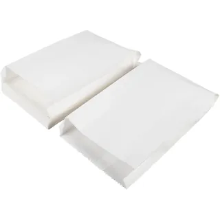 RUBY 100x Papiertüten Klein Weiß 15x26 cm – Kraftpapier Tüten, Süßigkeitentüten Butterbrottüten, Geschenktüten für Adventskalender Hochzeit Geburtstag & DIY
