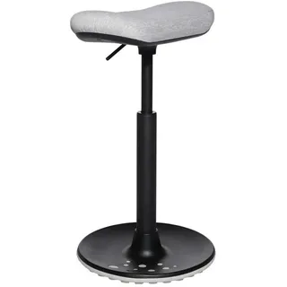 Bürohocker , Grau , Kunststoff, Textil , rund , 45x57-77x35 cm , Made in Germany , Büromöbel, Bürostühle, Bürohocker