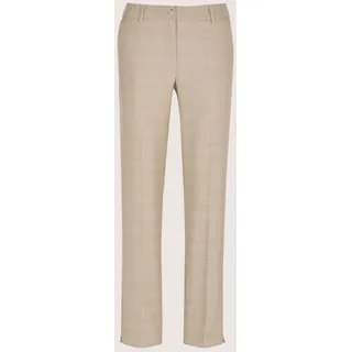 Stoffhose MADELEINE "Chinohose Glencheck-Hose mit Bügelfalten", Damen, Gr. 18, N + K Gr, blau (berber, gletscherblau, multicolor), Obermaterial: 62% Polyester PES. 34% Viskose CV. 3% Elasthan EL. 1% metallisierte Fasern MTF., Modern, gerade, Hosen Stoffhose, Zierleisten