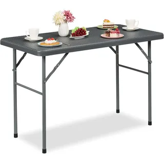 Relaxdays Gartentisch klappbar 121,5 x 61 x 74 cm Grau