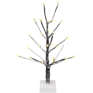 Dekobaum I.GE.A. "Künstlicher Weihnachtsbaum, Kunstbaum, Weihnachtsdeko", braun (braun, weiß), H:65cm Ø:30cm, Holzwerkstoff, Dekofiguren, Dekobaum, mit Kunstschnee und LED Beleuchtung auf Holzfuß, braun, Höhe ca. 65 cm