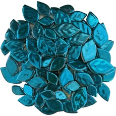 BTMIEY 500 g zufällige schillernde Blätter Keramik-Mosaikfliesen kreative 3 Größen Keramik-Mosaikstücke für Bastelarbeiten Blumentöpfe Vasen Tassen Gartendekoration Mosaikherstellung Palegreen