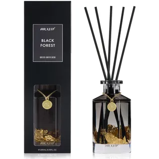 Airkeep Raumduft mit Duftstäbchen 180ml – Black Forest – Langanhaltender Reed Diffuser mit 8 Stäbchen, Dekorativer Raumduft für Bad, Schlafzimmer & Wohnzimmer