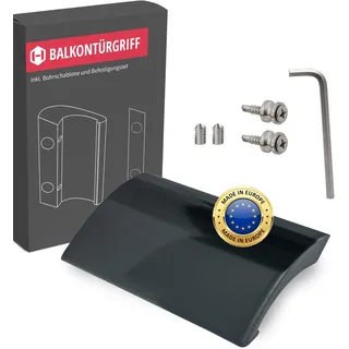 Gedotec Balkontürgriff außen Aluminium [Made in EU] Stabiler Balkontür Griff mit Schrauben I Griff Balkontür außen in Grau I Terassentürgriff außen mit einer Länge von 82mm I Türgriff Balkontür außen