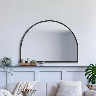 MirrorOutlet The Arcus Wandspiegel, Metallrahmen, Schwarz, 125 x 90 cm, 2 cm breiter Rahmen und 3 cm tief.