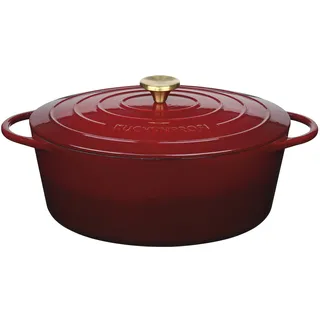 Küchenprofi Gusseisen Bräter mit Deckel oval, médoc, 33 cm, Schmortopf, Auflaufform, Dutch Oven, Brotbacktopf, emailliert, für alle Herdarten (inkl. Induktion), zum Schmoren, Backen, Braten