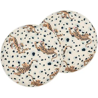 Beliani Gartenkissen mehrfarbig Textil, Füllung: Polyester, Rund 40x40 cm Outdoor-Kissen, Outdoor-Dekokissen