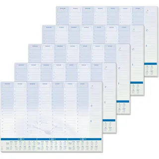SIGEL HO350/5 Papier-Schreibtischunterlage, ca. DIN A2 - extra groß, mit 3-Jahres-Kalender, Tages- und Wochenplan, 30 Blatt, 5 Stück, vegan, aus nachhaltigem Papier