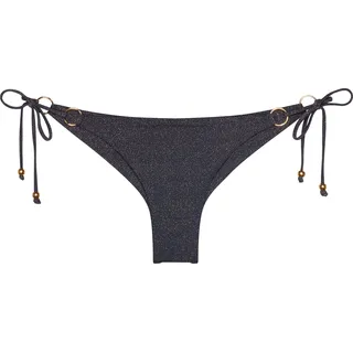 Bikini-Hose TRIUMPH "Summer Sunset Brazilian", Damen, Gr. 44, N-Gr, schwarz, Glitzergarne;Microfaser, Obermaterial: 70% Polyamid, 16% metallisierte Fasern, 14% Elasthan, Badehosen Bikini-Hose, verstellbare Seitenbänder mit Metallperlen, Glitzergarn