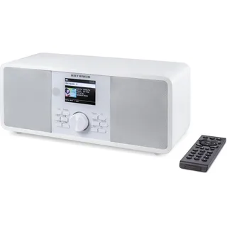 KATHREIN DAB+ link S12 – DAB+/Internetradio (Stereo, 2 × 15 Watt, Bluetooth Audio Streaming & Sendefunktion, Streamingdienste wie Deezer, Tidal etc., USB-Aufnahme, App-Steuerung) – Weiß