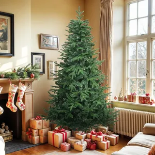 YITAHOME 182cm Künstlicher Weihnachtsbaum, ca. 900 PE Spritzguss & PVC Spitzen, Naturgetreu Tannenbaum mit Klappsystem-Rahmen & Metallständer, Schnellaufbau für Zuhause Geschäfte, 182 x Φ90cm
