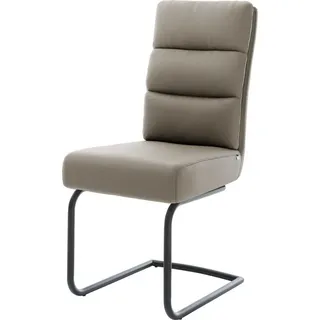 DeLife Freischwinger Pela-Flex Echt-Leder Schlamm Freischwinger rund Schwarz Taschenfederkern