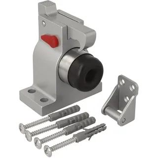 MS Beschläge Aluminiumguss Türstopper Türfeststeller Feststellfunktion Bodentürstopper Grau