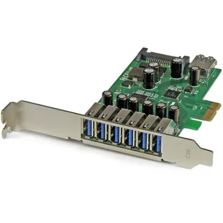 Startech StarTech.com 7 Port PCI Express USB 3.0 Karte - PCIe USB 3.0 (Super Speed) Schnittstellenkarte / Green