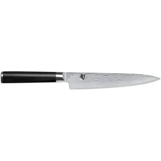 KAI Shun Classic japanisches Allzweckmesser 15 cm Klingenlänge - Damastmesser 32 Lagen VG MAX Kern - 61 (±1) HRC - Griff aus Pakkaholzgriff - Made in Japan - kleines Kochmesser schmal geschmiedet