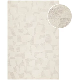 WECON HOME Ocean State Wollteppich 160 x 230 cm Beige/Weiß