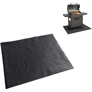 Amig - Schutzmatte für Grill BBQ - Fleckenabweisend, Wasserdicht und rutschfest - Bodenschutz vor Fett, Öl und Funken - 100 x 120 cm - Polyester-PVC - Schwarz