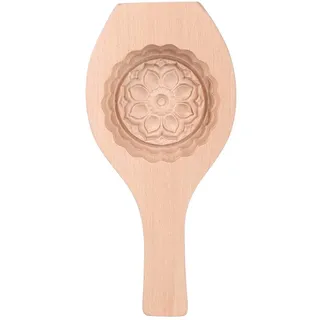 Haofy Schöne Blumenmuster DIY Mondkuchenform, Holz handgemachte Kuchenform MoonCake Form für Muffin Mooncake Keks Schokolade Kürbiskuchen(#06)