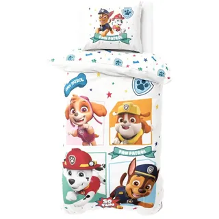 Character World Paw Patrol Biber Bettwäsche Set 135x200 + 80x80 cm – Flanell, Öko-Tex Zertifiziert, Reißverschluss – kuschelig weich & warm für Kinder | Paw Patrol Charaktere Chase Skye Marshall & Rubble