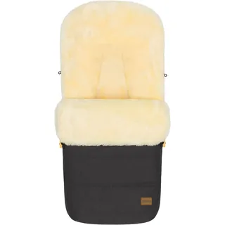 Fußsack FILLIKID "Bernina Style mit Lammfell, Winterfußsack", Baby, dunkelgrau, Lammfell, Polyester, Fußsäcke Fußsack