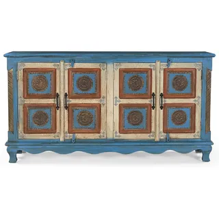 Home affaire Sideboard »Mahar« mit aufwendiger Schnitzerei, handgefertigt, Unika-Möbel, Breite 160 cm