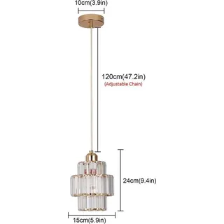 Pendelleuchte, modernes Kristall-Design, geeignet für verschiedene Räume, 1 Kopf gold A, Kalt Weiß