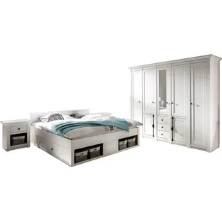 Home Affaire »California« Set, 4 Stk. tlg. groß: Bett 180 cm, 2 Nachttische, 5-trg Kleiderschrank,
