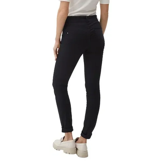 5-Pocket-Jeans S.OLIVER BLACK LABEL, Damen, Gr. 34, Länge 32, blau (blau 32), Denim/Jeans, Obermaterial: 56% Baumwolle, 42% Lyocell, 2% Elasthan, unifarben, regular fit normal, Jeans 5-Pocket-Jeans, mit Doppelknopf-Verschluss