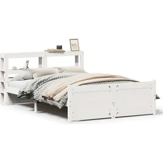 vidaXL Bettgestell mit Kopfteil ohne Matratze Weiß 160x200 cm - Weiß