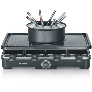 Severin RG 2347 Raclette-Fondue-Kombination 1.400 W für 8 Personen schwarz