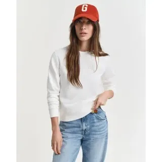 Gant für Damen. 4202586 Tonal Shield Rundhals-Sweatshirt in Gebrochenes Weiß (L), Lässig, Baumwolle