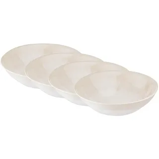 Butlers Schalen 4er-Set Atlantis 550 ml , Beige , Keramik , 19x6x19 cm , Geschirr, Schalen & Schüsseln