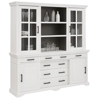 OTTO home Buffet Anabel mit Glastüren und Metallgriffen 186 x 190 cm Weiß