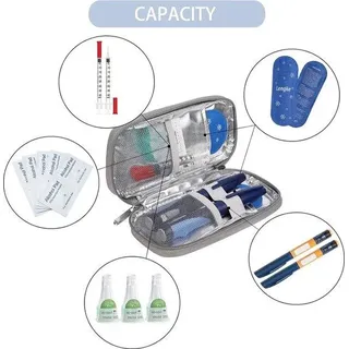 Diabetiker Reisekoffer mit 2 Eispacken für Insulin- und Medikamententransport