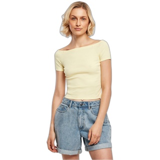 Urban Classics Damen Dames Off Shoulder Rib Tee T Shirt, Softyellow, XS EU